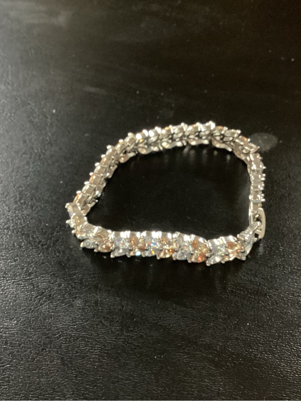 Sterling Silver Crystal Tennis Bracelet - Silver
